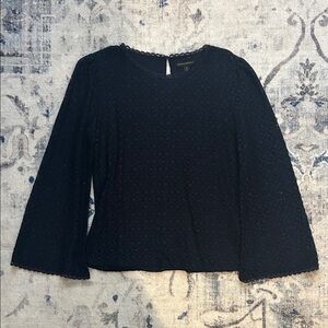 Banana Republic Navy Eyelet Blouse (S)